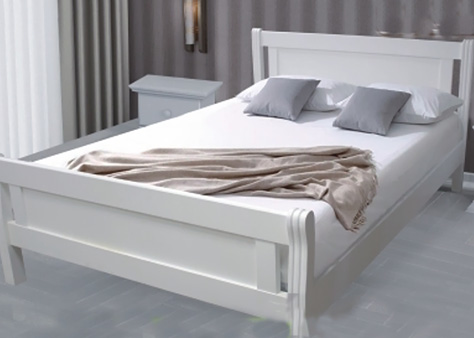 Большая кровать из массива белая